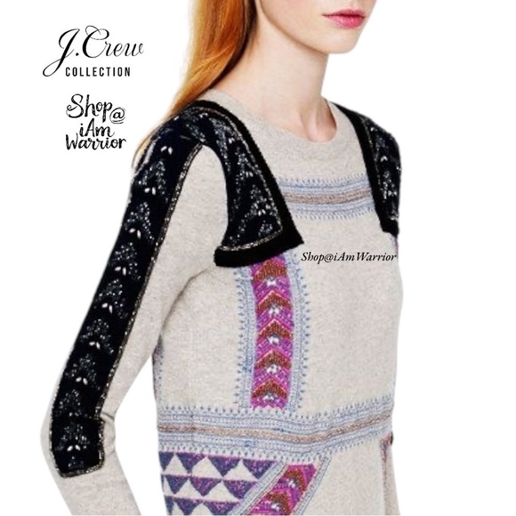 J.Crew Collection hand embroidered/beaded crewneck sweater *shop@iamwarrior - Picture 3 of 14